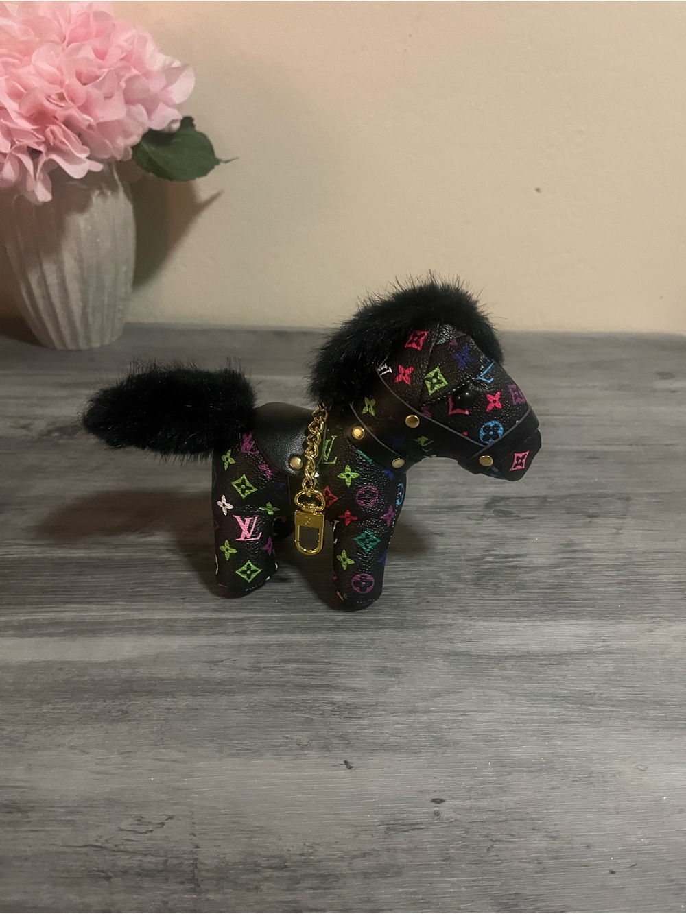 Black Multicolor Pony Bag Charm - Picture 2 of 6